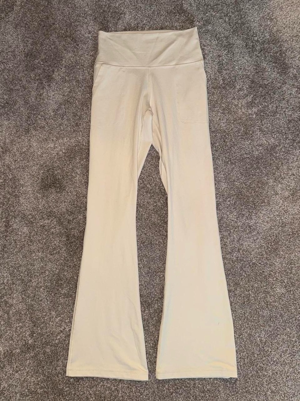 Offline by Aerie "The Hugger" high waisted bootcut flare leggings in beige